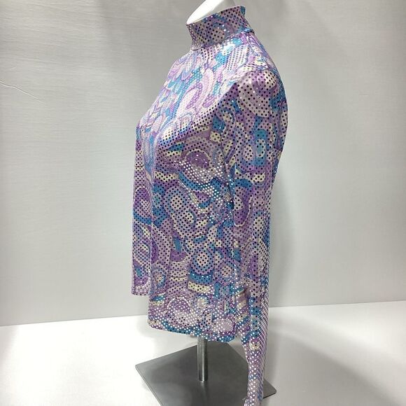 Hobby Horse Clothing Co Inc. Glitter Purple Long Sleeve Horse Show Shirt M - Picture 6 of 14